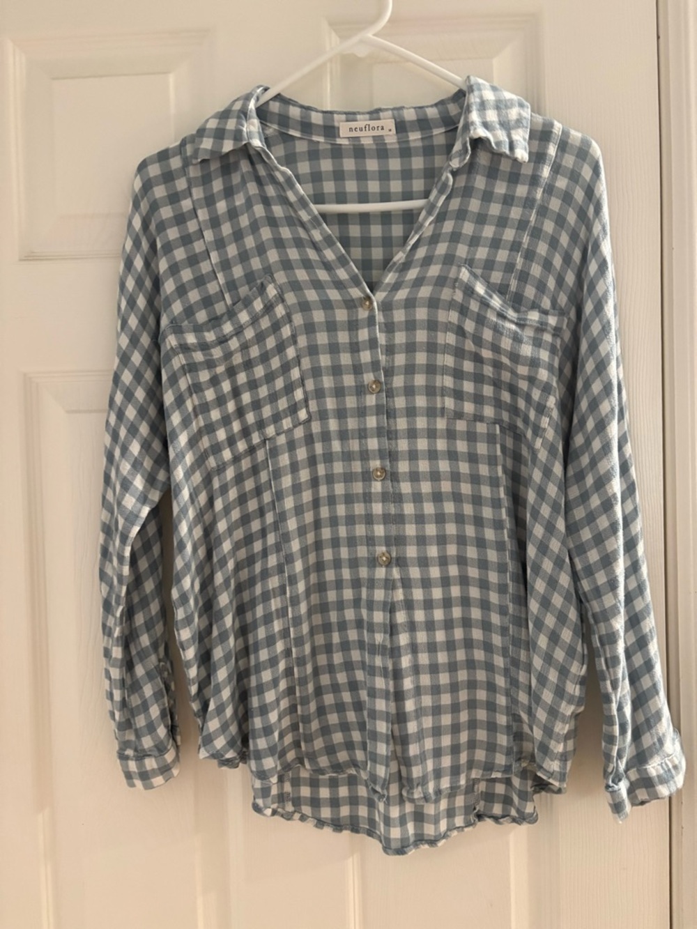 Neuflora Blue and White Gingham Shirt